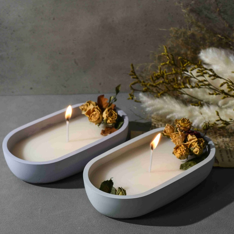 Candle Holder Supplies - DIY ukuran perahu penyimpanan mangkuk silikon