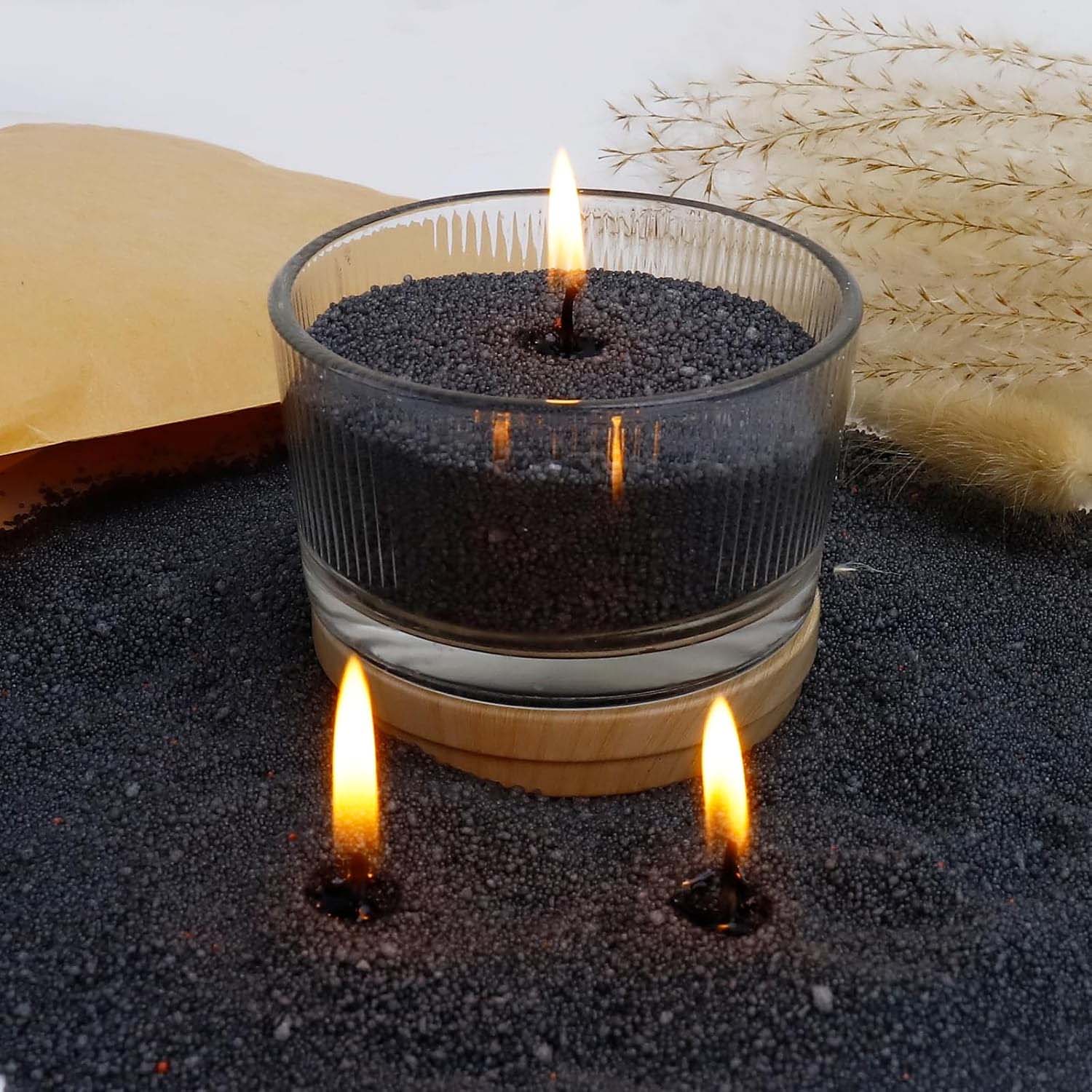 Candle Supplies Storage - Pasir Lilin Hitam dengan Sumbu, 200g