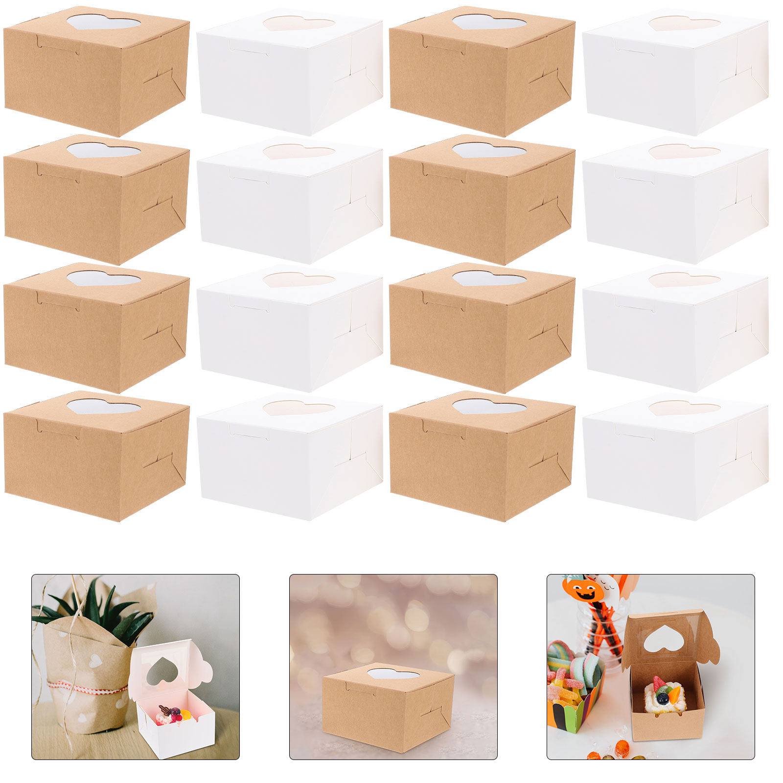 40Pcs Kotak Kue Kuning Telur D - Kraft Paper Box ulasan dan harga