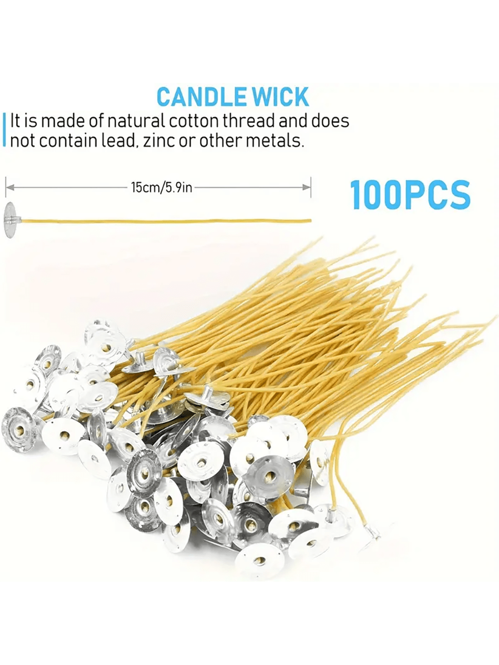 100 Sumbu Lilin Lebah dan Rami - Cotton Wick 6 Inch ulasan dan harga