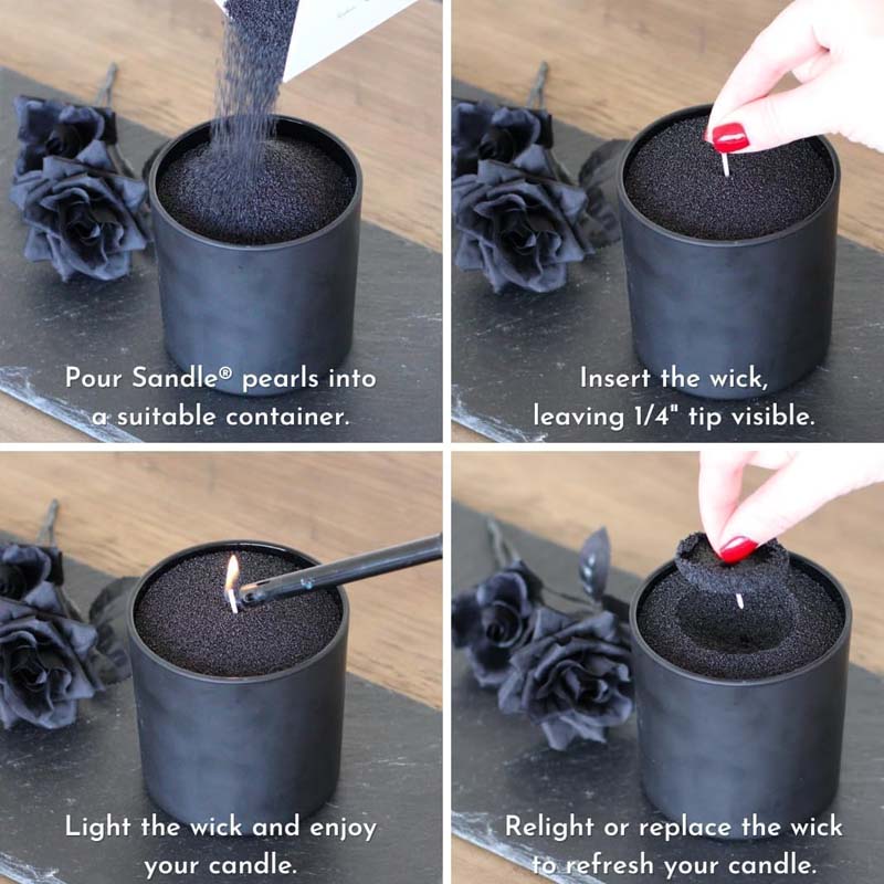 Pasir Lilin Hitam dengan Sumbu - Candle Supplies Storage ulasan dan harga